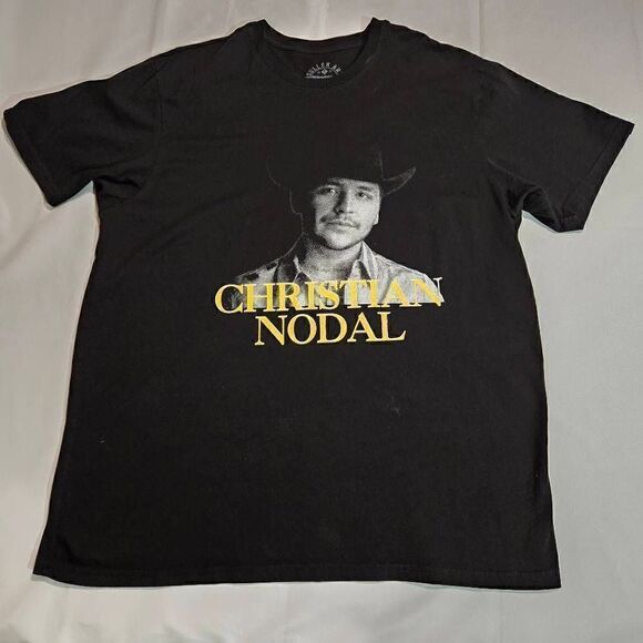 CHRISTIAN NODAL SULLEN ART CONCERT TOUR SHIRT MEXICAN SINGER BLACK SHIRT MENS XL - Picture 1 of 6